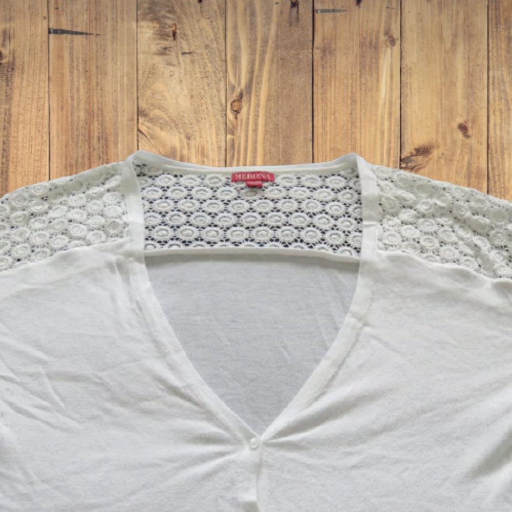 Merona Half Sleeve Cardigan | White - Picture 3 of 9